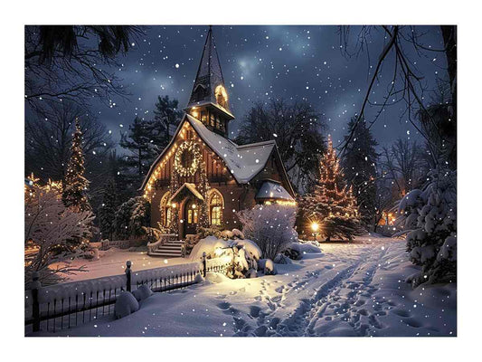 Winter Canvas Christmas   Painting Print