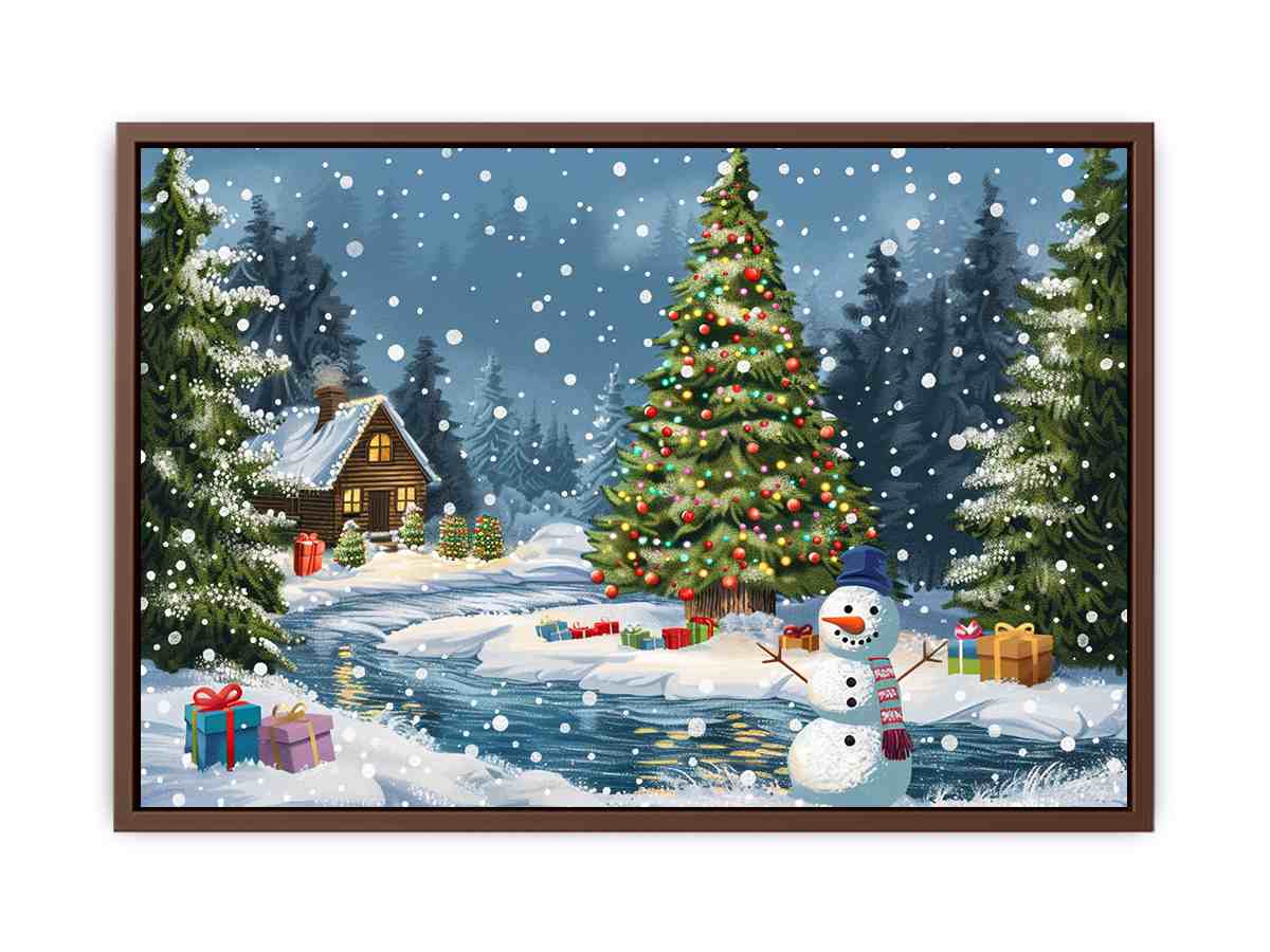 Christmas Landscape Canvas Art Print