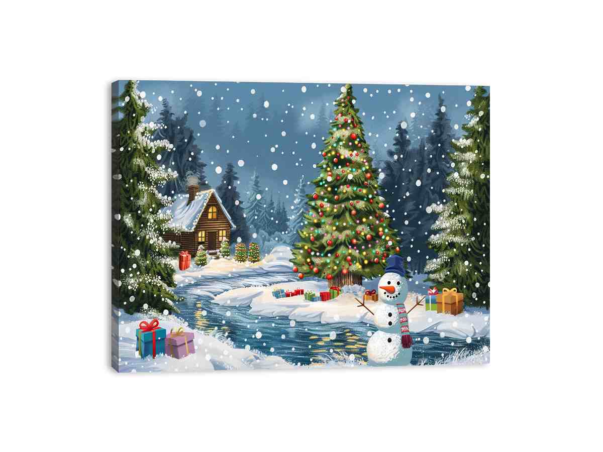 Christmas Landscape Canvas Art Print