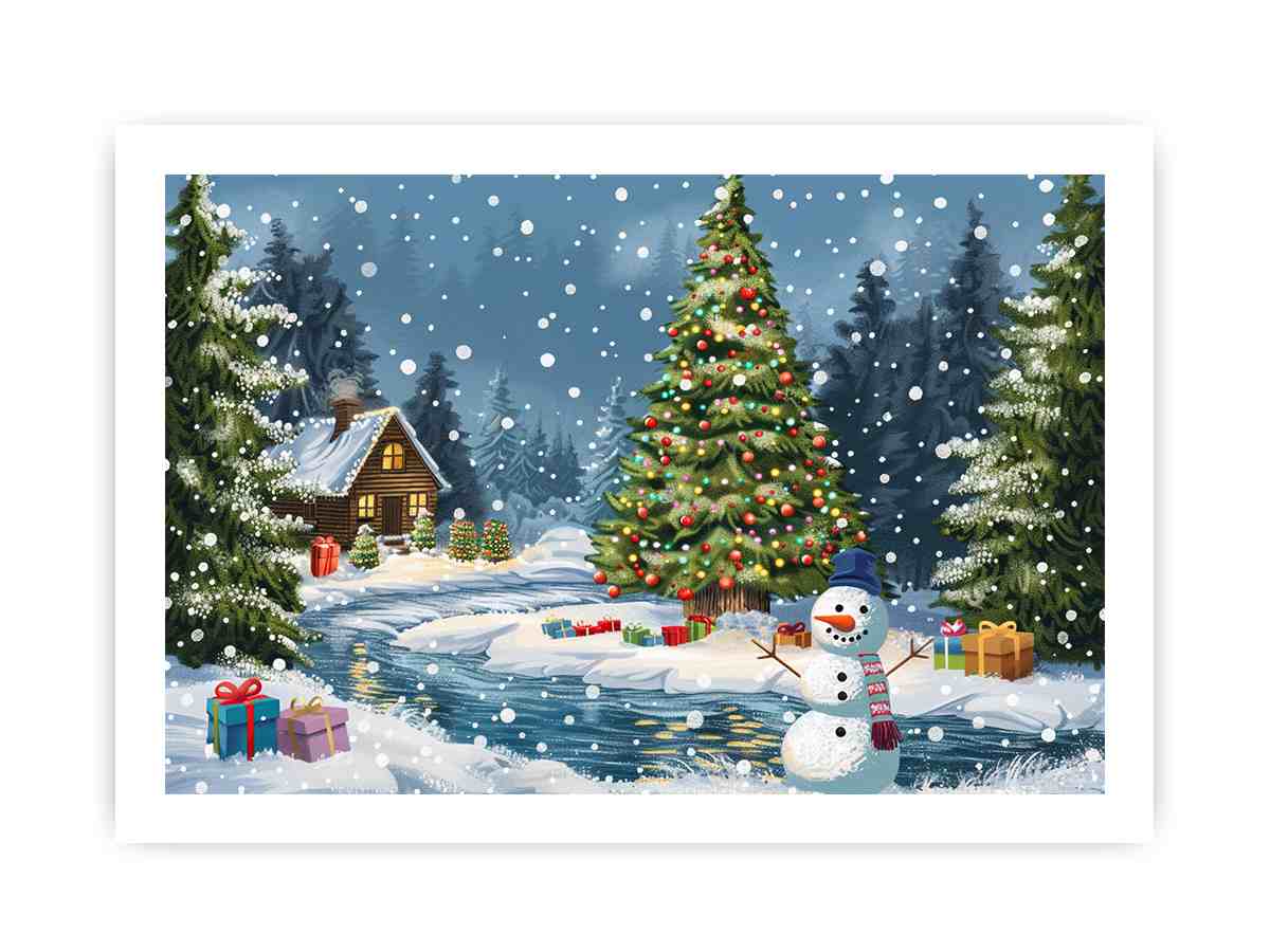 Christmas Landscape Canvas Art Print