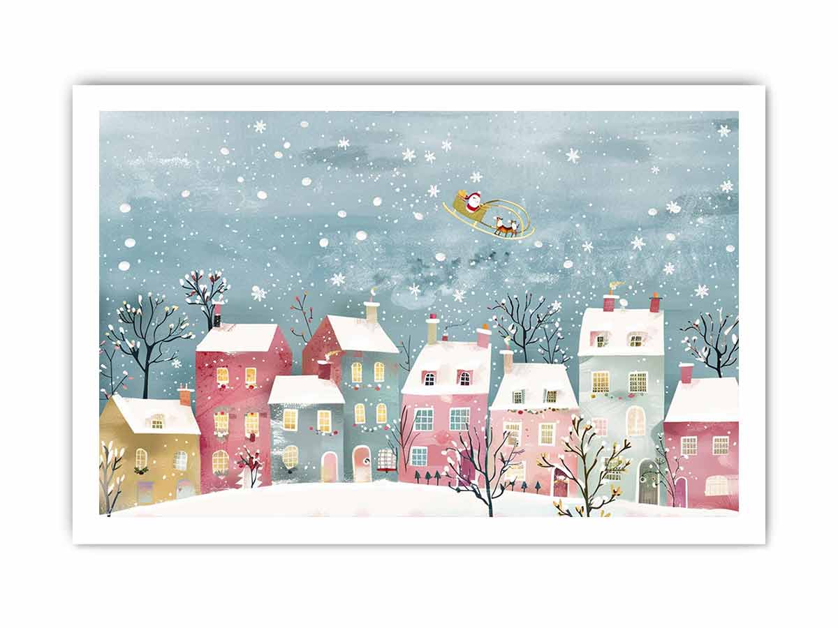 Festive Scene Christmas Canvas painting Print