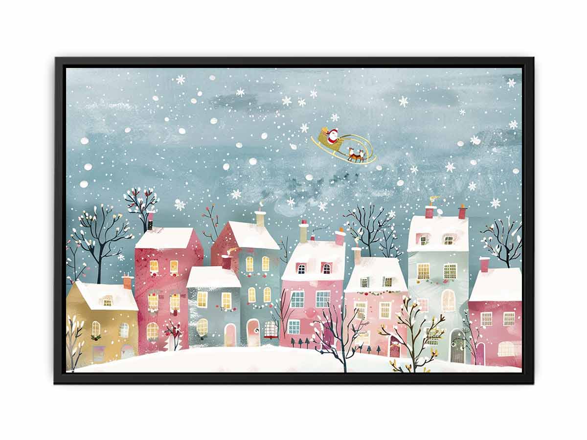 Festive Scene Christmas Canvas painting Print