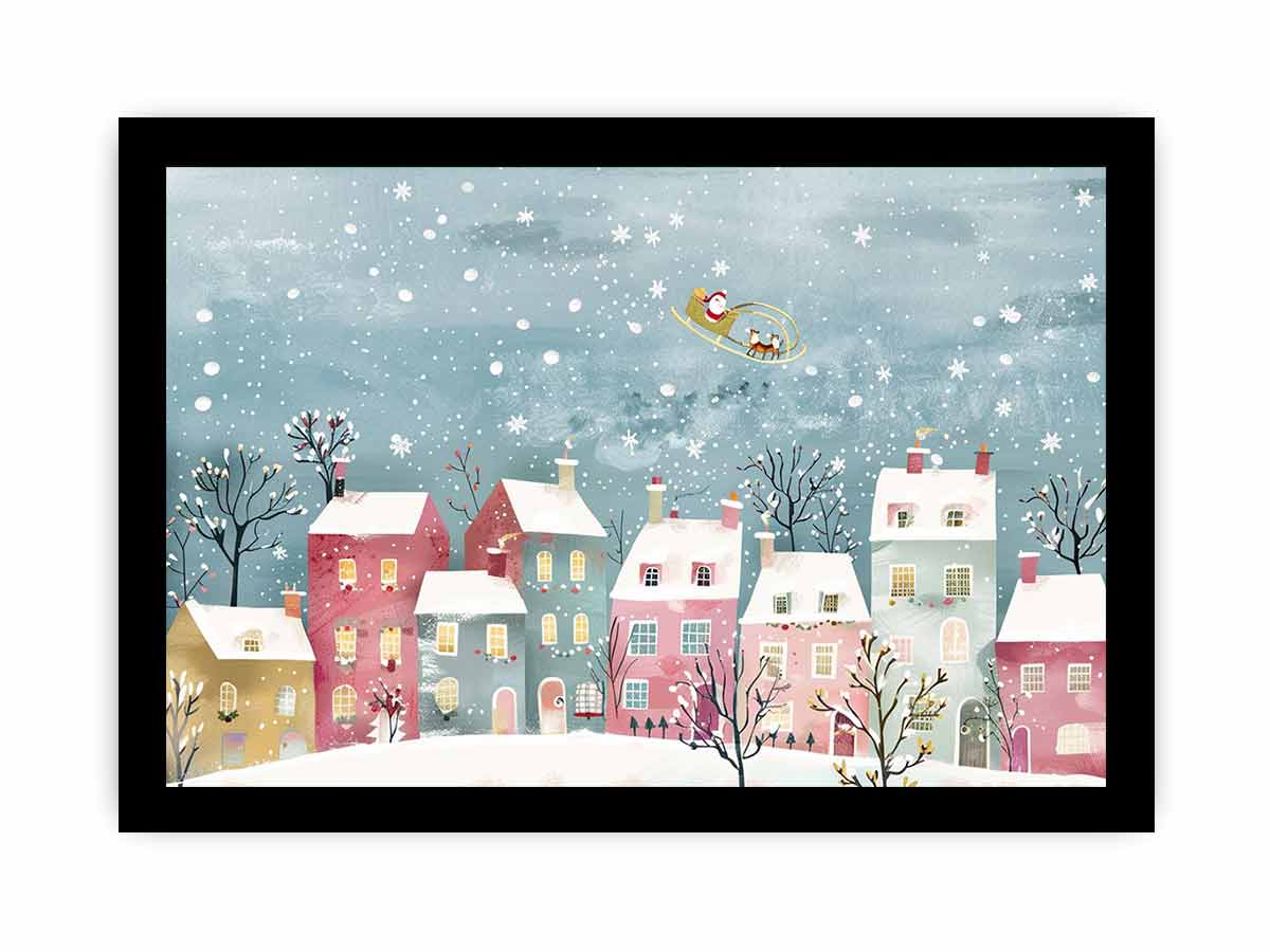 Festive Scene Christmas Canvas painting Print