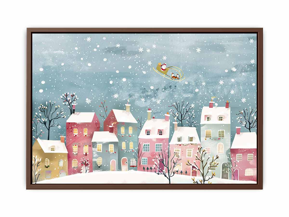Festive Scene Christmas Canvas painting Print