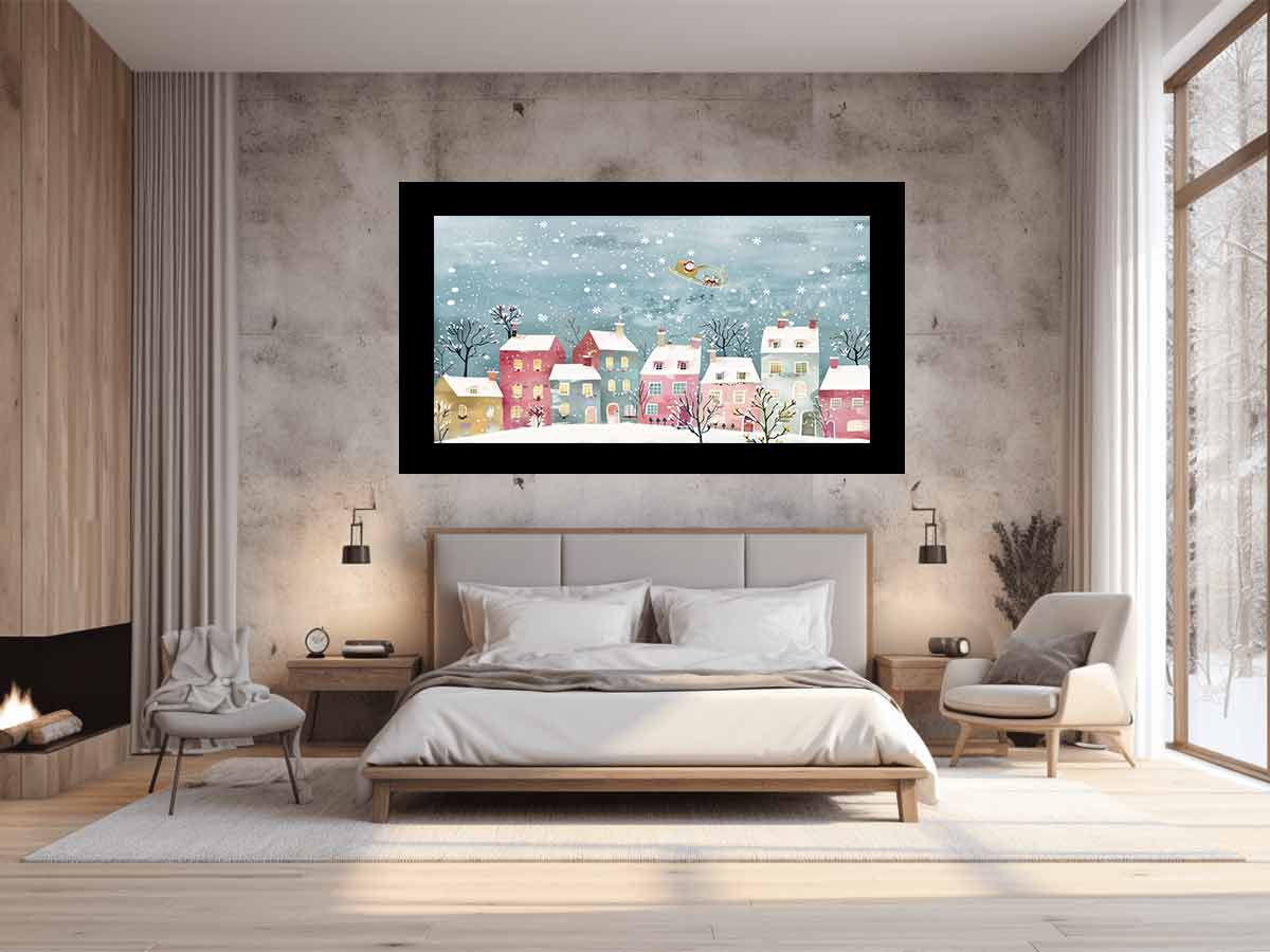 Festive Scene Christmas Canvas painting Print
