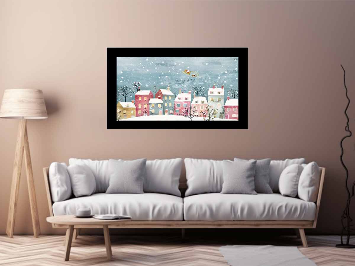 Festive Scene Christmas Canvas painting Print