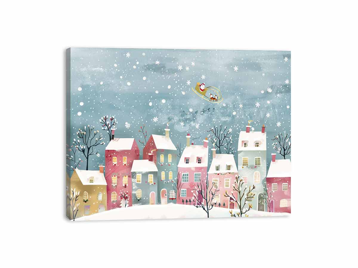 Festive Scene Christmas Canvas painting Print