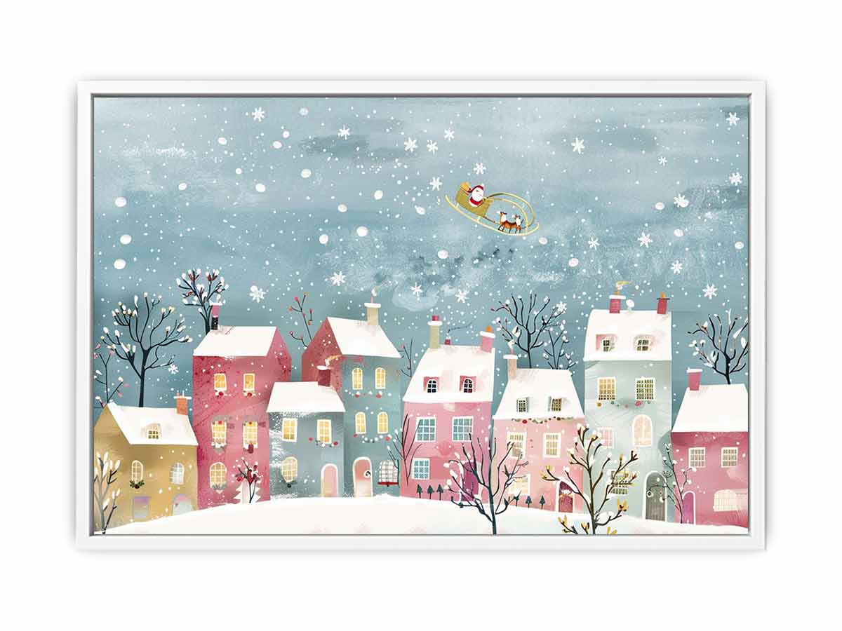Festive Scene Christmas Canvas painting Print