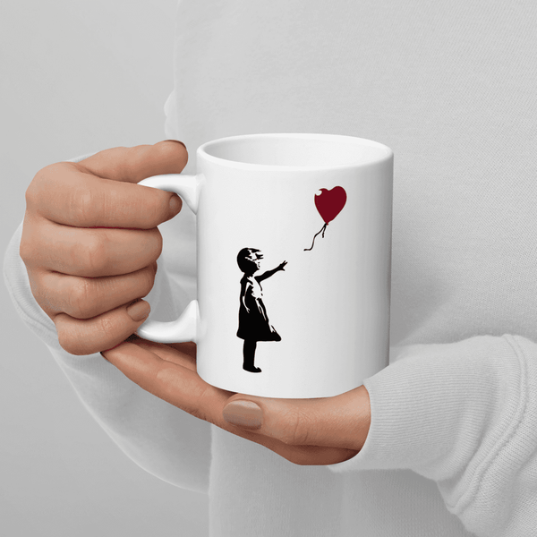 Banksy The Girl with a Red Balloon Artwork Mug-8