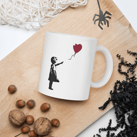 Banksy The Girl with a Red Balloon Artwork Mug-3