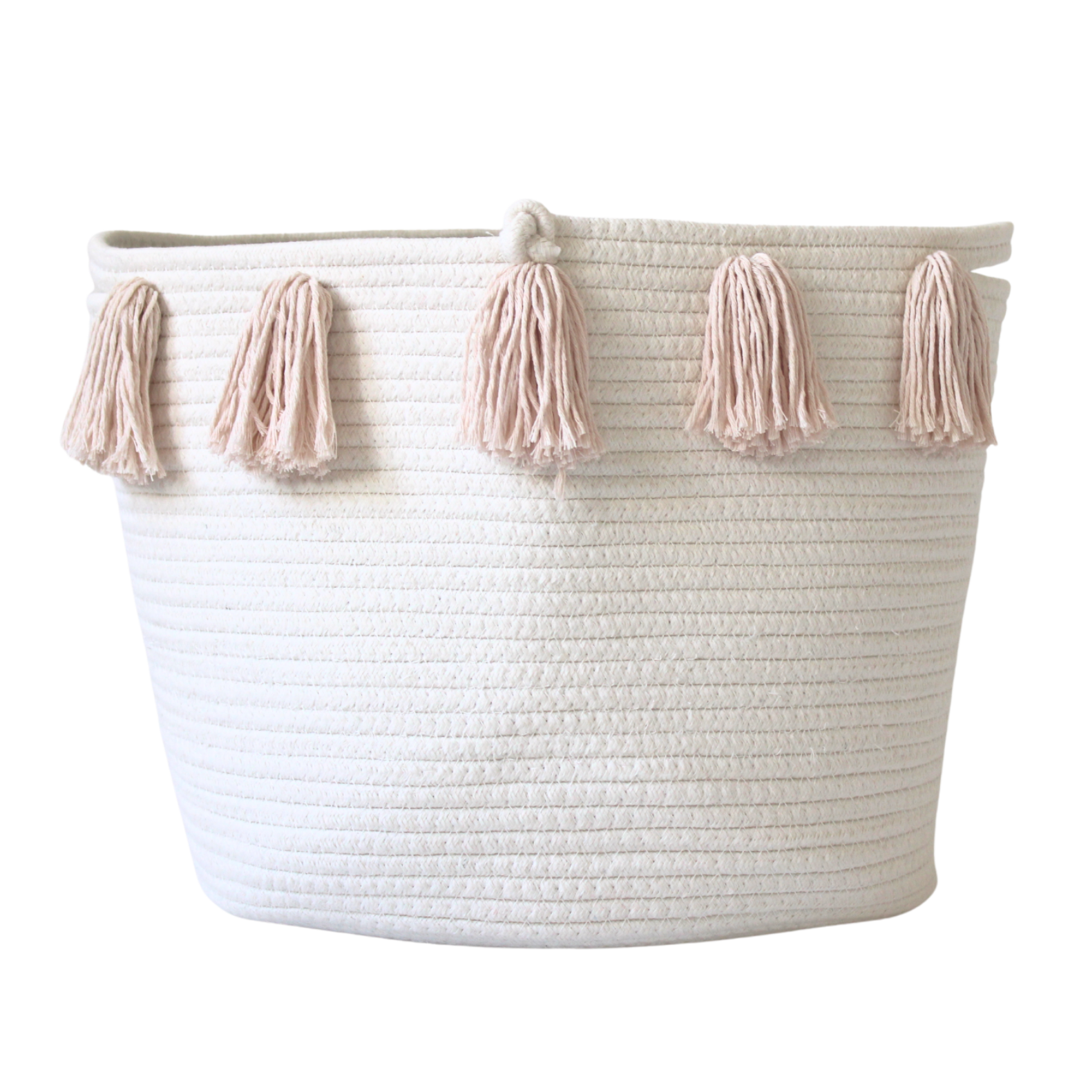 Blush Tassel Basket - Large-0