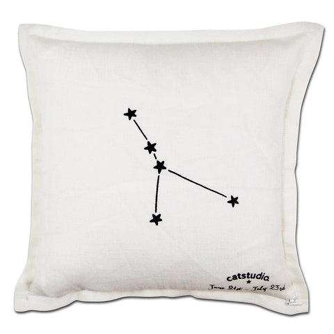 Cancer Astrology Hand-Embroidered Pillow by Cat Studio-1