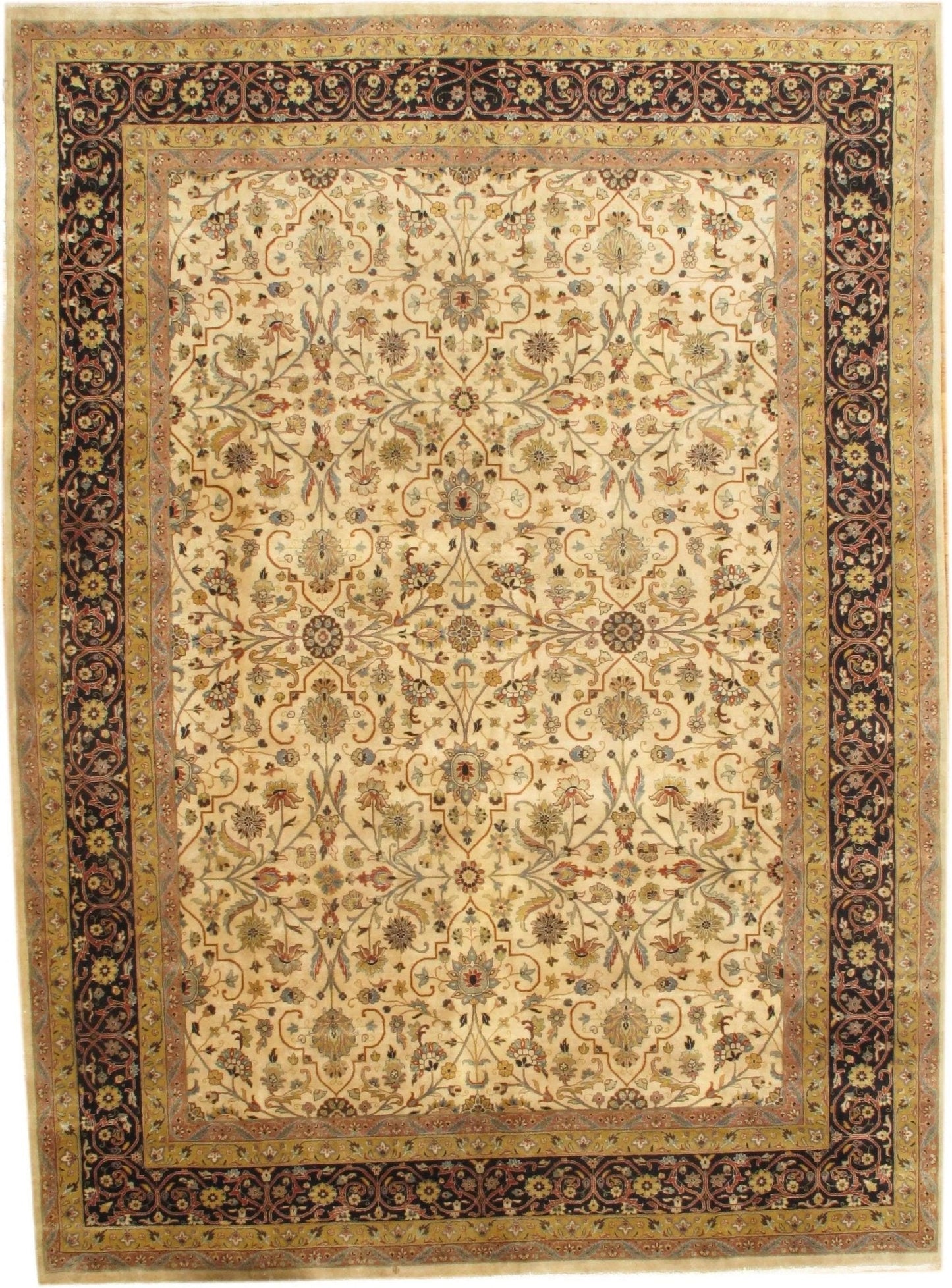 Canvello Beige Fine Tabriz Rug -9' X 12'-0