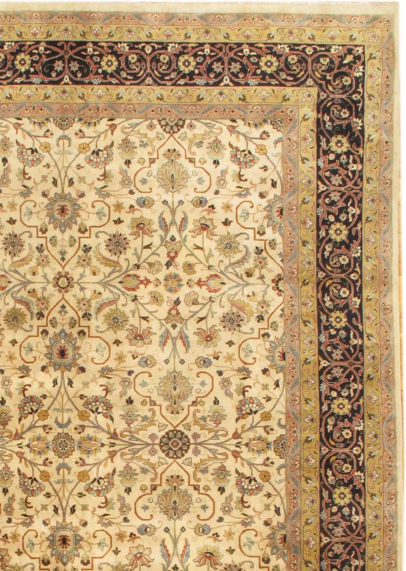 Canvello Beige Fine Tabriz Rug -9' X 12'-1