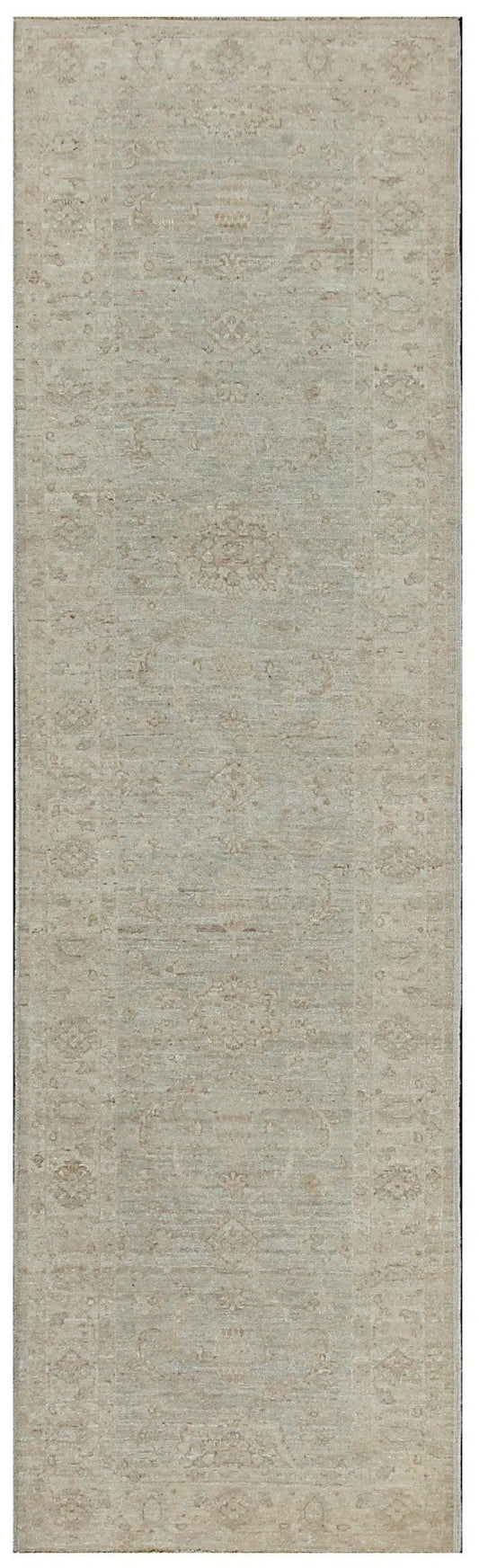 Canvello Ferehan Hand-Knotted Lamb's Wool Runner- 2'9" X 9'8"-0