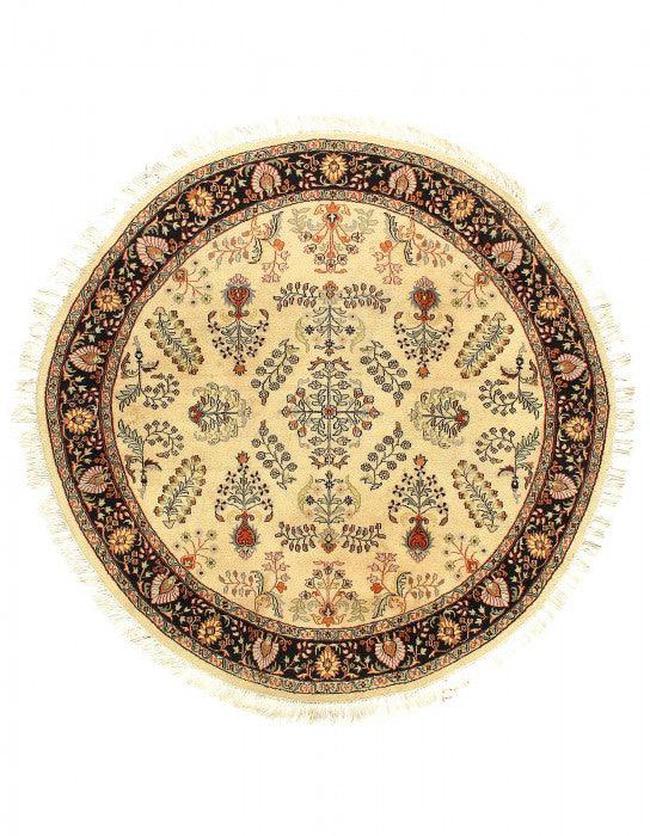 Canvello Fine Hand Knotted Silkroad Kashan design Round Rug - 8' X 8'-0