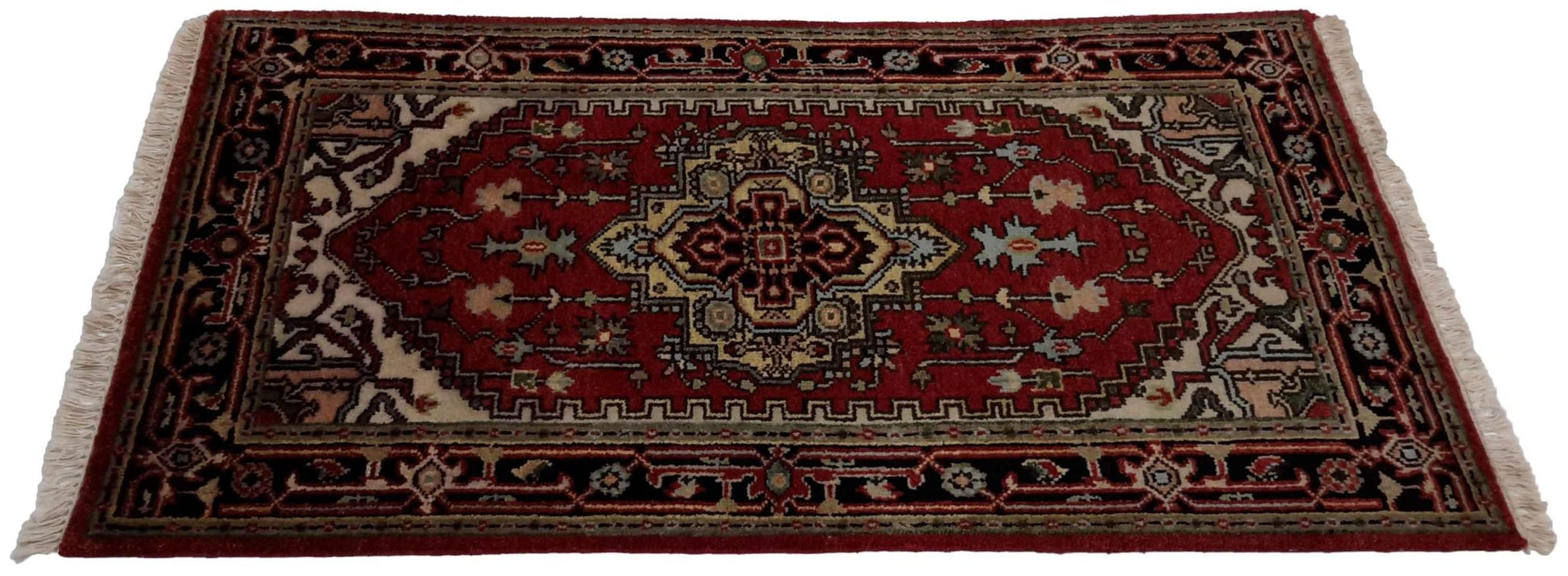 Canvello Hand Made Formal Medallion Indo Serapi Rug - 2'11'' X 5'2''-1