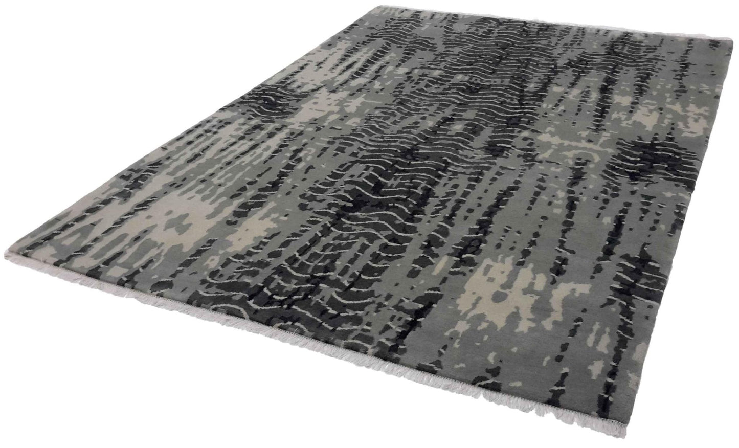 Canvello Hand Made Modern All Over Indo Rug - 6'8'' X 9'8''-3