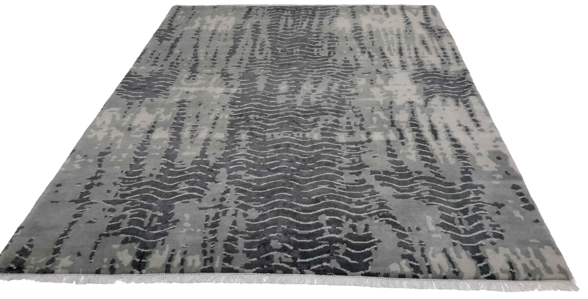 Canvello Hand Made Modern All Over Indo Rug - 6'8'' X 9'8''-1
