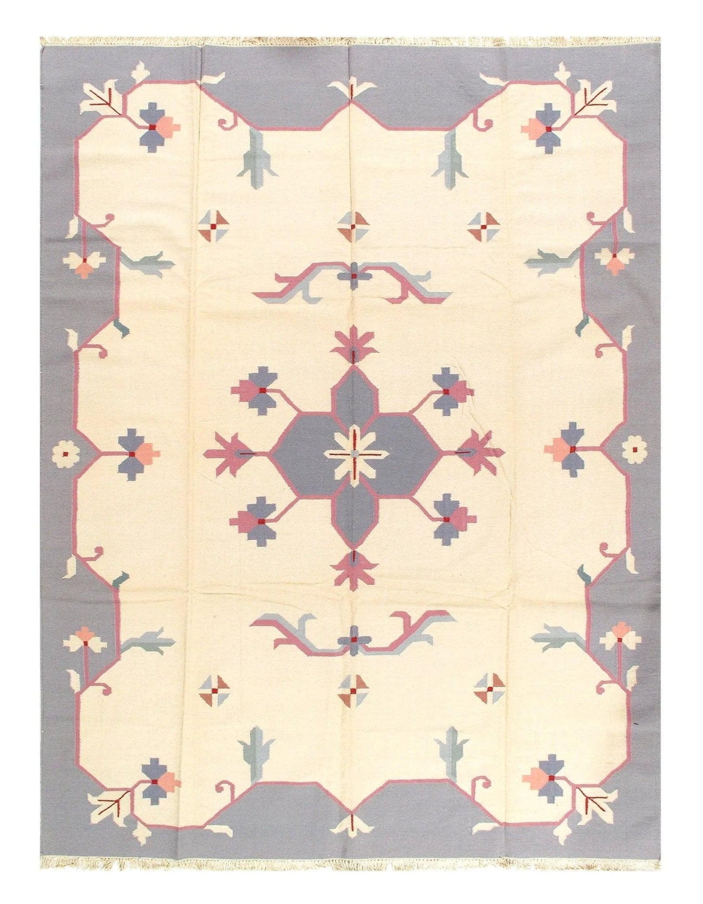 Canvello Ivory Color Hand Woven Rug 9' X 12'-0