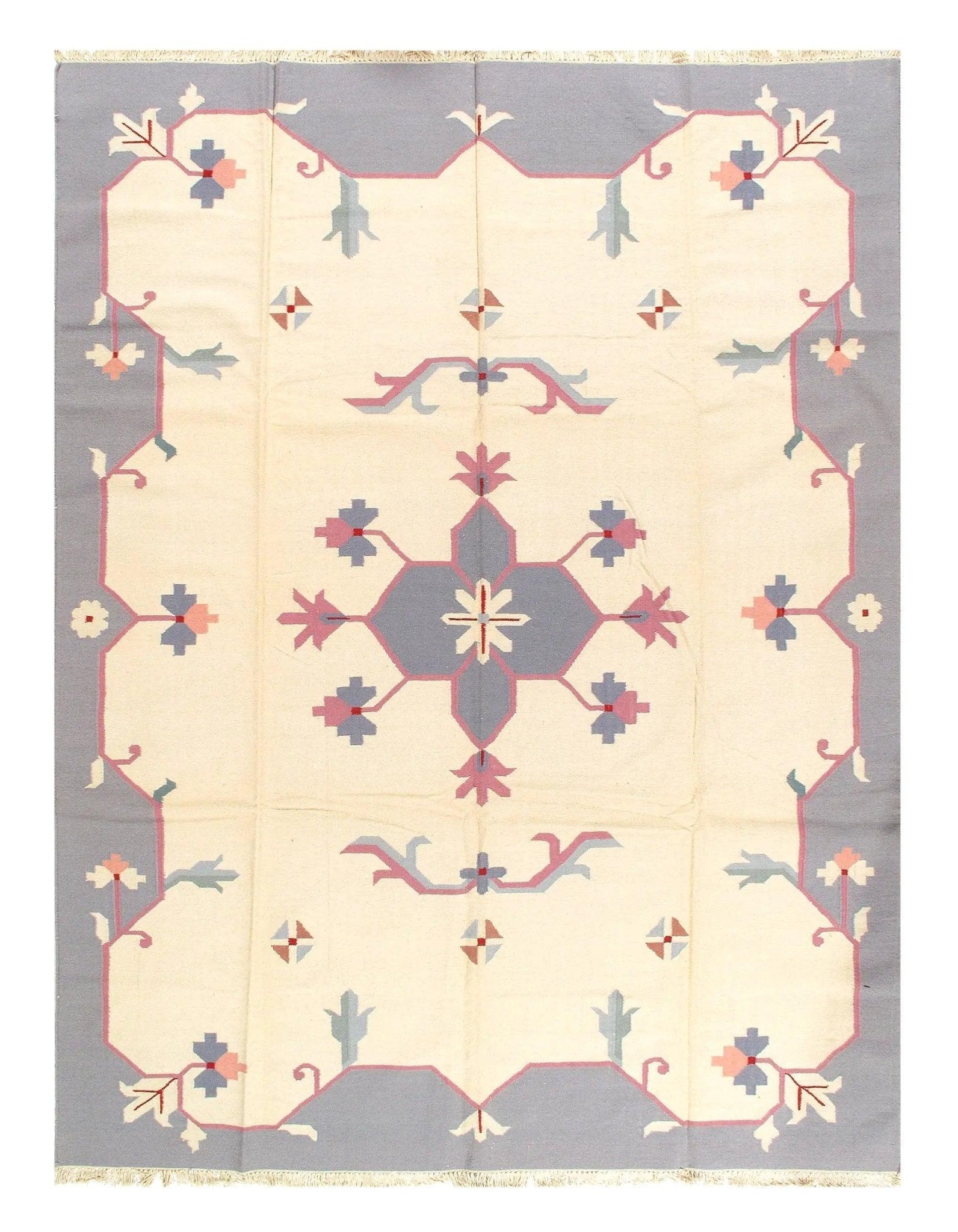 Canvello Ivory Color Hand Woven Rug 9' X 12'-0