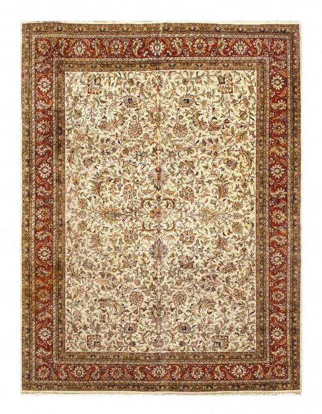 Canvello Ivory Fine Hand Knotted Tabriz Rug 10'2'' X 13'-0
