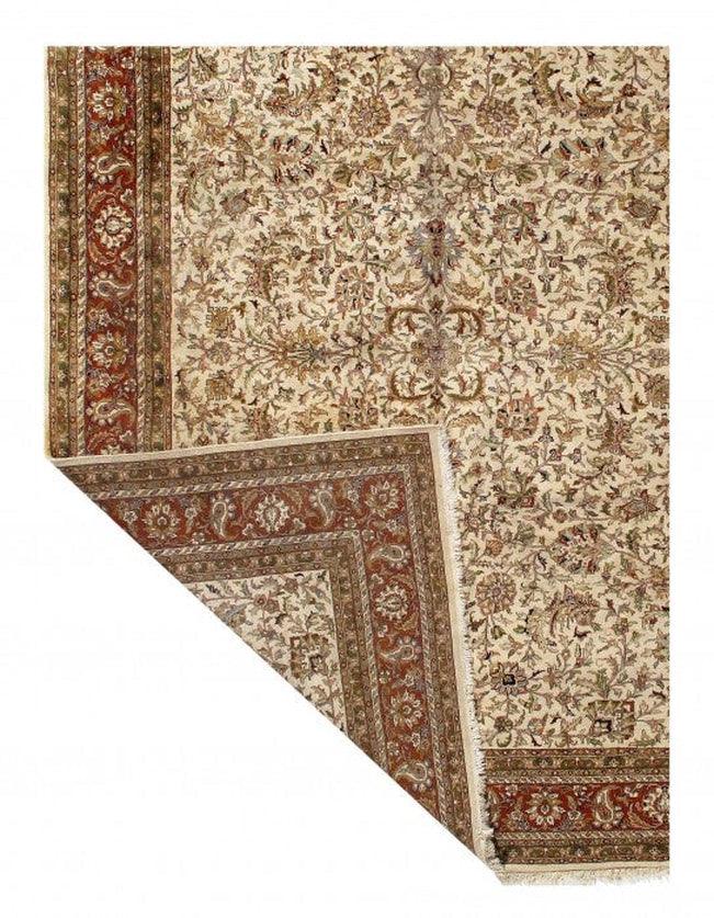 Canvello Ivory Fine Hand Knotted Tabriz Rug 10'2'' X 13'-1