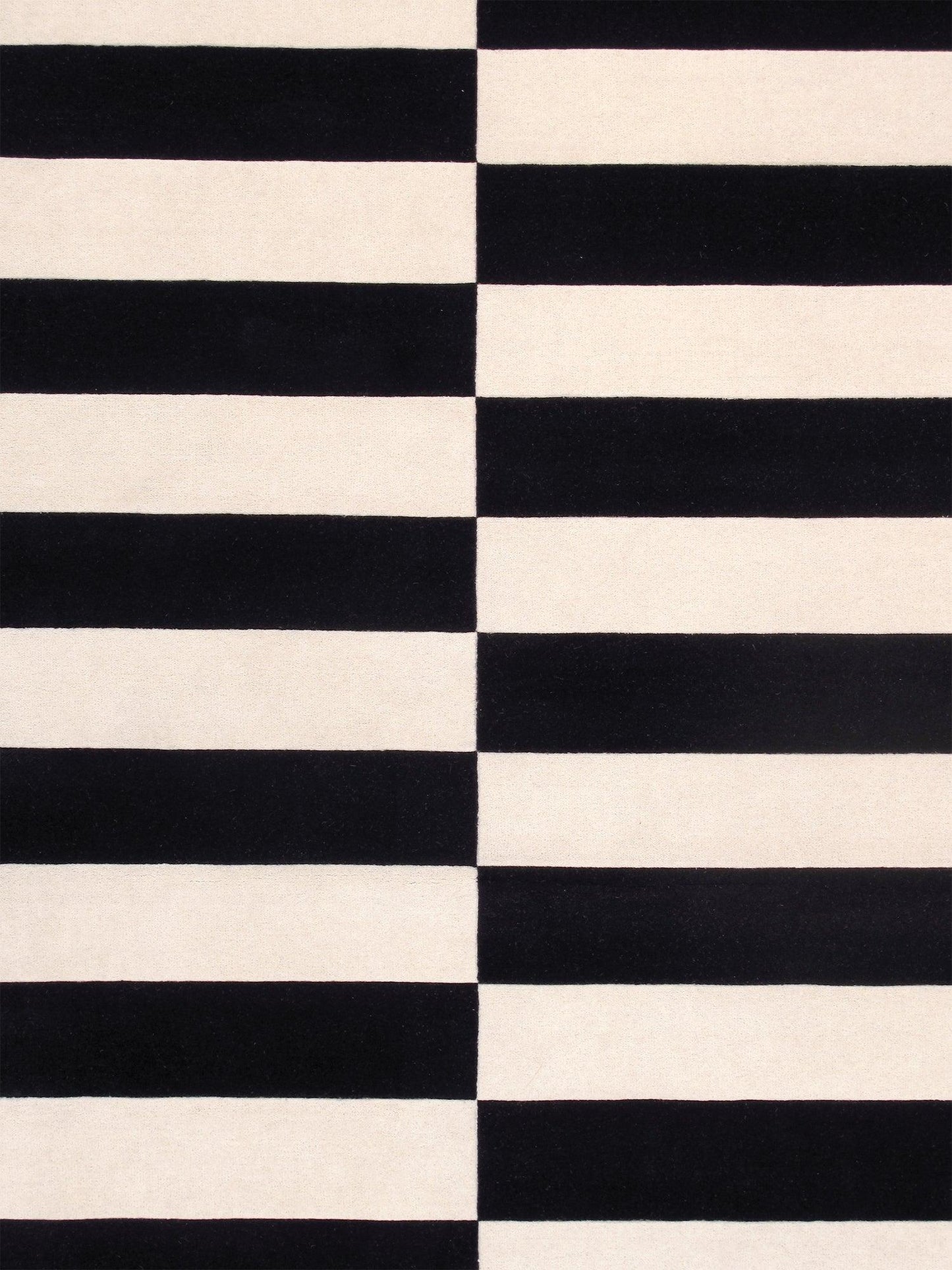 Canvello Modern Hand-Tufted White/Black Bsilk & Wool Area Rug- 7'9" X 9'9"