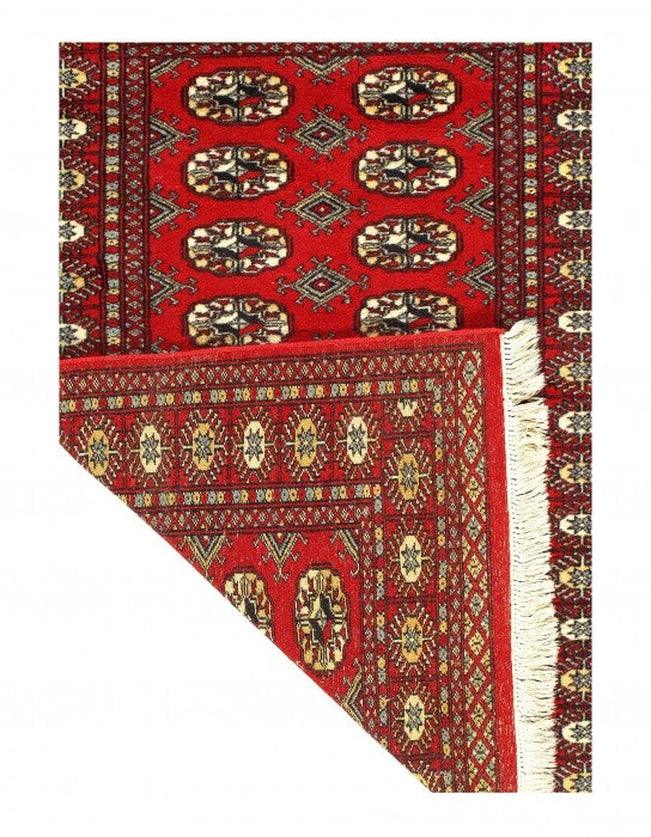 Canvello Red Fine Hand Knotted Bokhara Rug 3'3'' X 4'6''-1