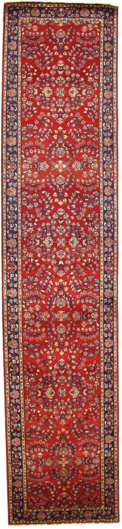 Canvello Red Sarouk Runner - 2'6''x 12'-0