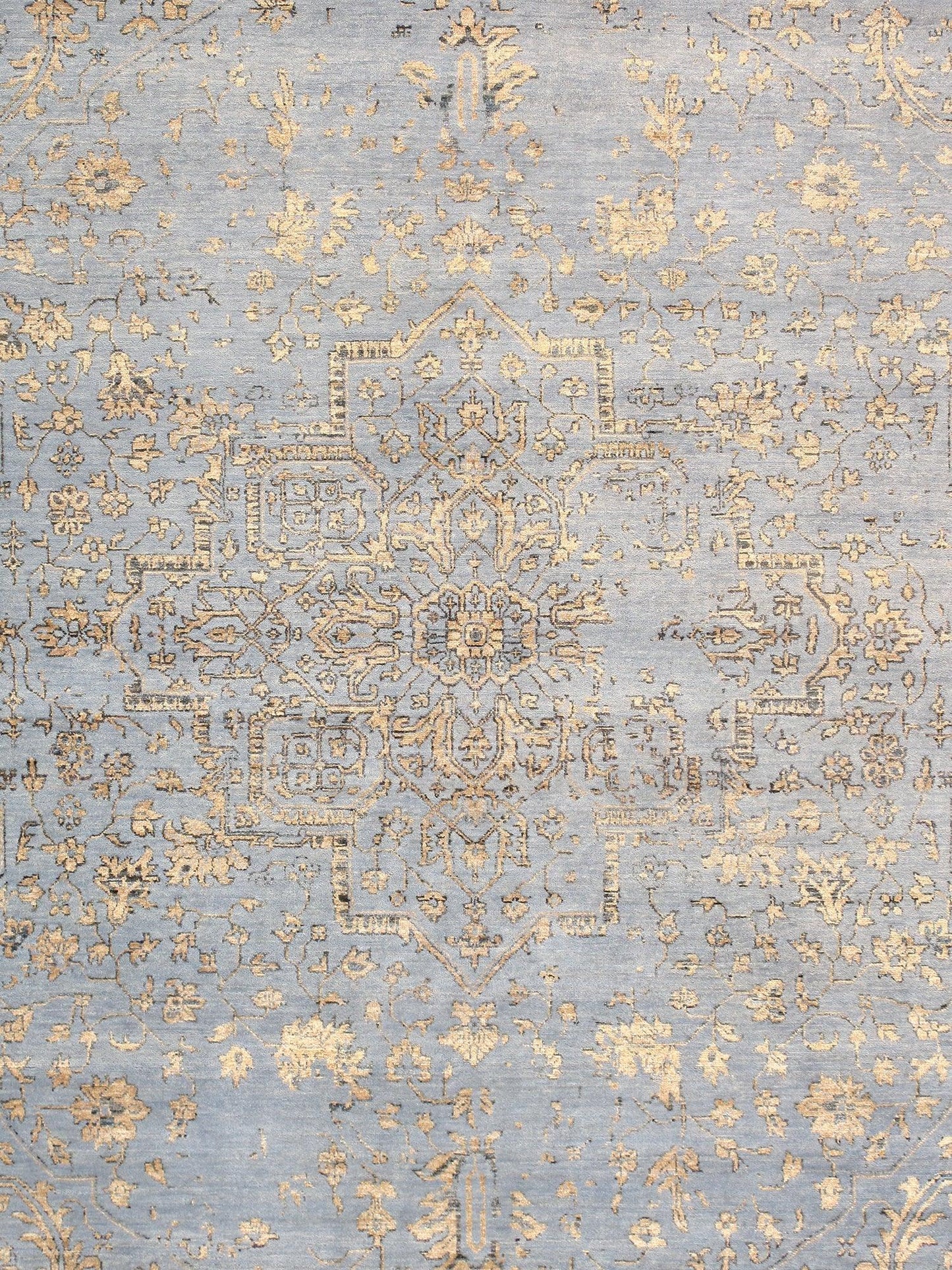 Canvello Transitional Hand Knotted Bsilk & Wool Area Rug - 8'11" X 11'9"-1