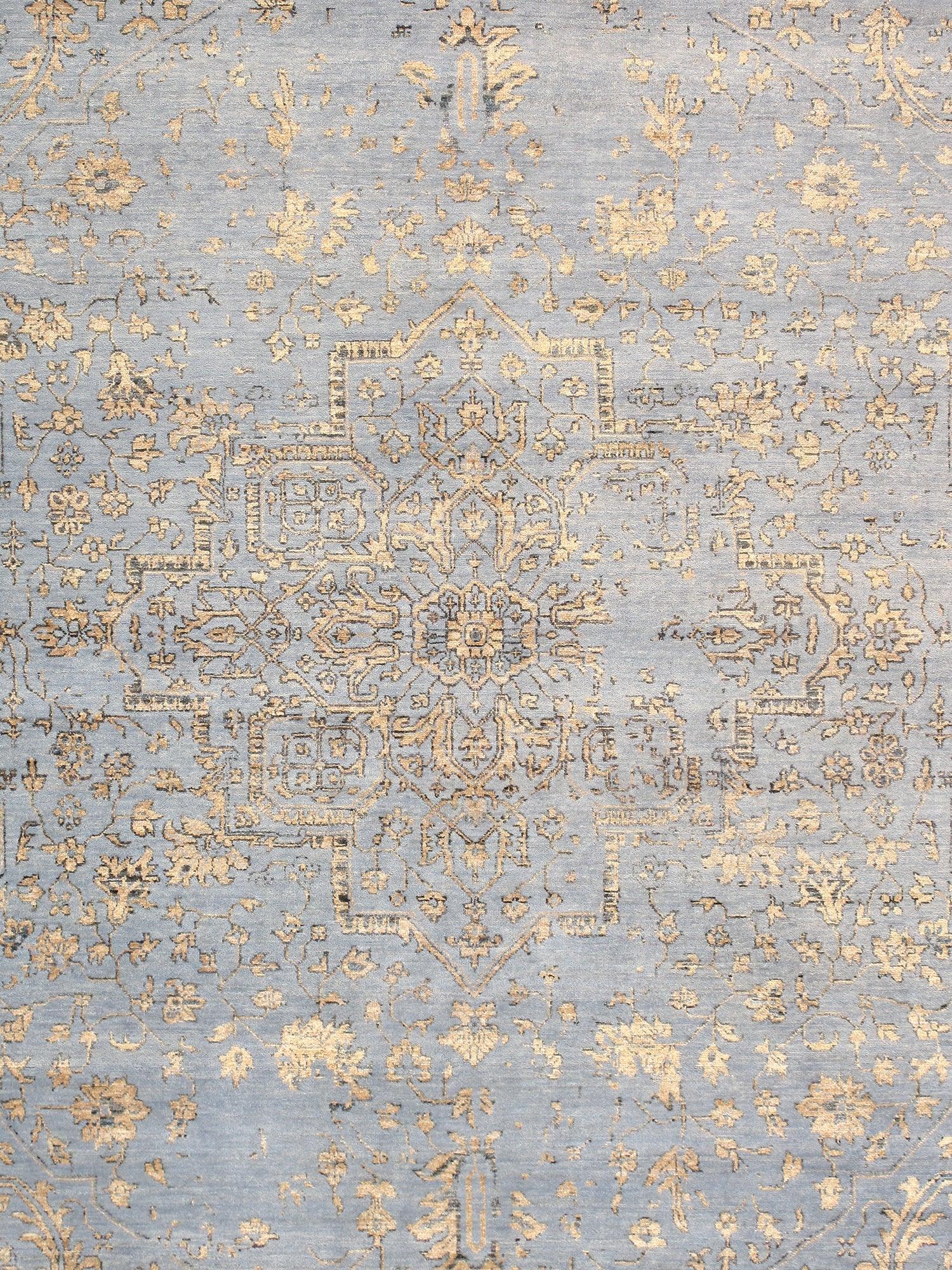 Canvello Transitional Hand Knotted Bsilk & Wool Area Rug - 8'11" X 11'9"-1
