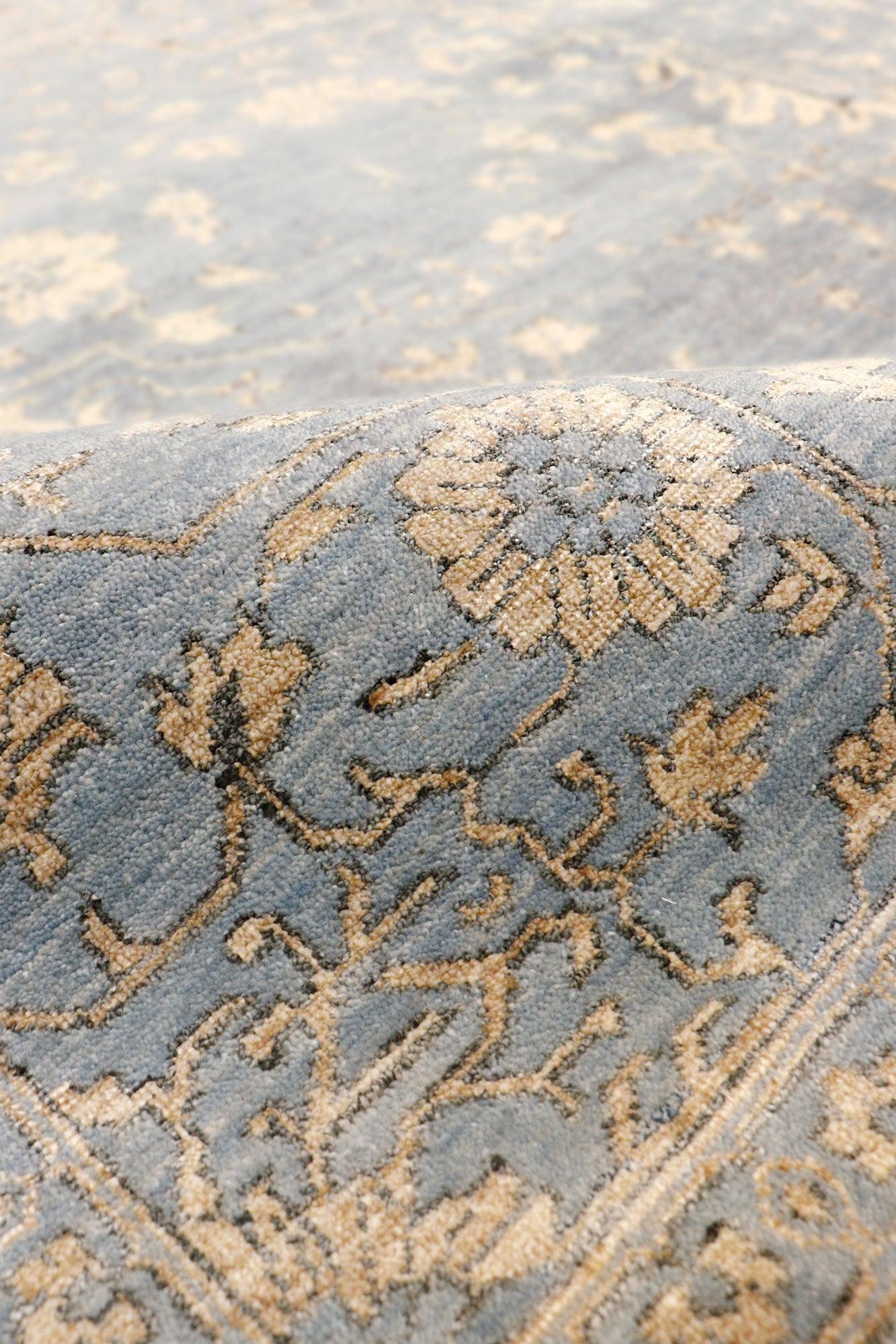 Canvello Transitional Hand Knotted Bsilk & Wool Area Rug - 8'11" X 11'9"-3