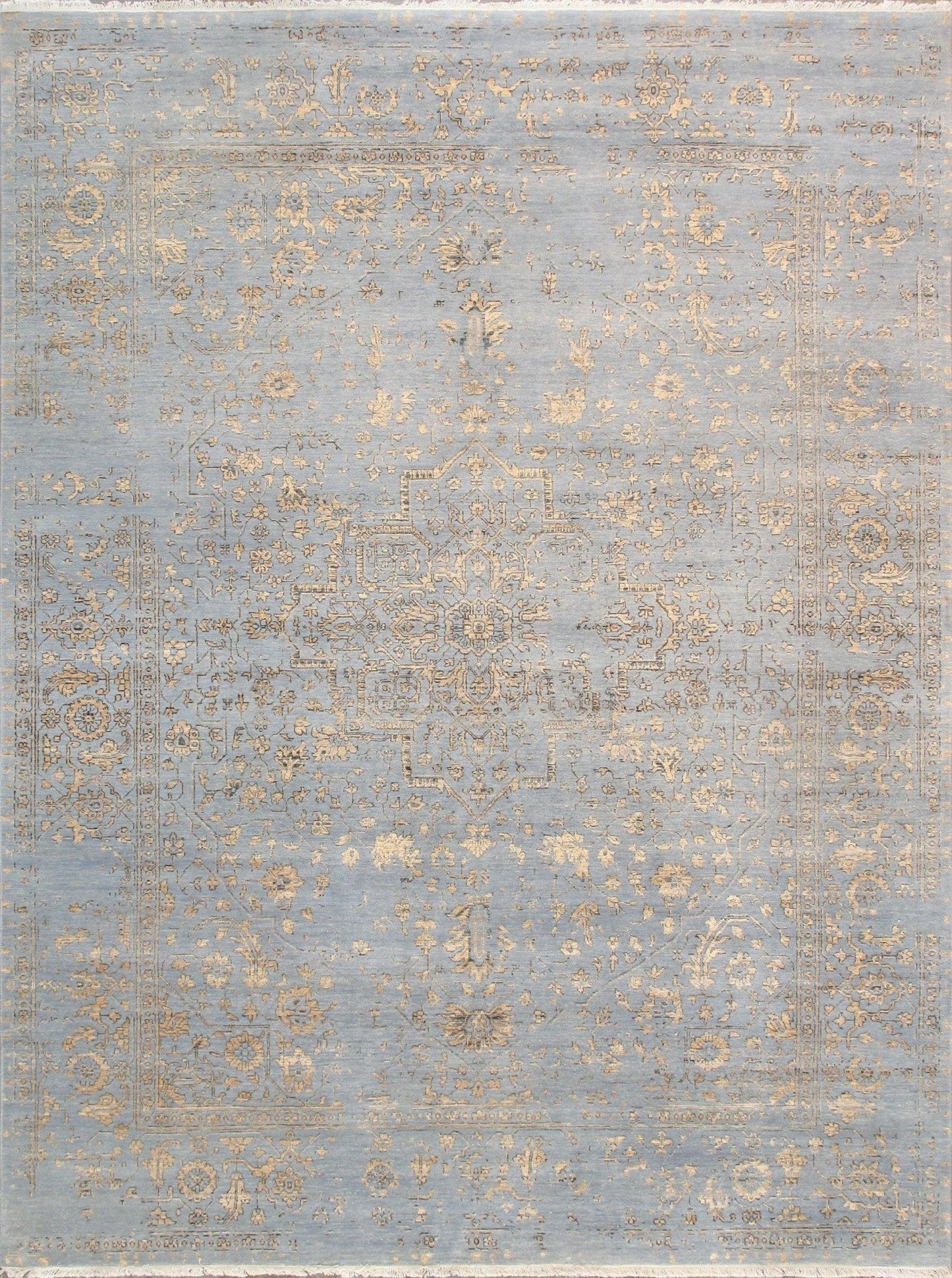 Canvello Transitional Hand Knotted Bsilk & Wool Area Rug - 8'11" X 11'9"-0
