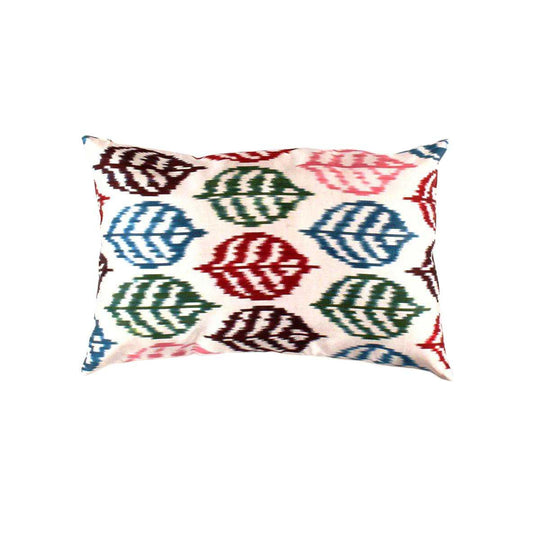 Canvello Turkish Silk Ikat White Throw Pillows