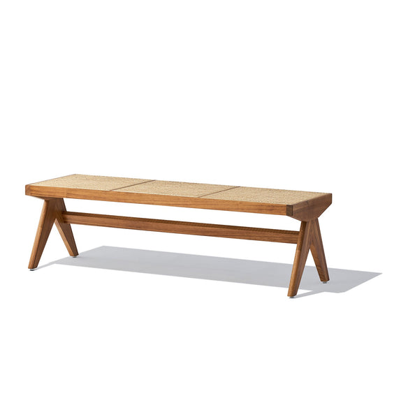 Célia Bench - Walnut & Natural Rattan-1