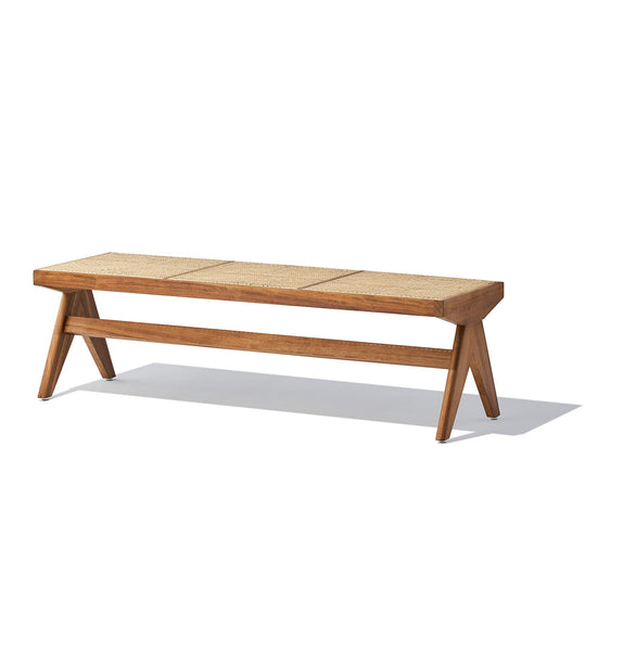 Célia Bench - Walnut & Natural Rattan-0