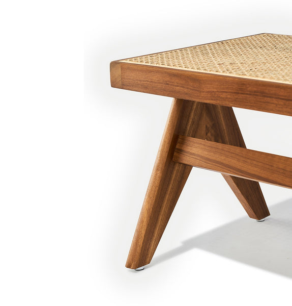 Célia Bench - Walnut & Natural Rattan-3