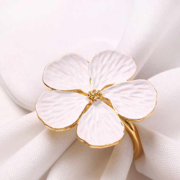 5 Leaf Flower Napkin Ring Set of 6-3