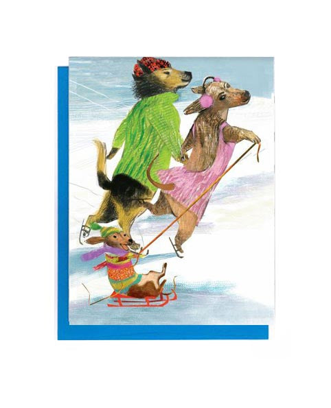 Dog Family Skate Boxed Notes - Set of 8 Cards-1