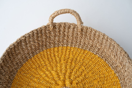 Woven Round Tray I Yellow