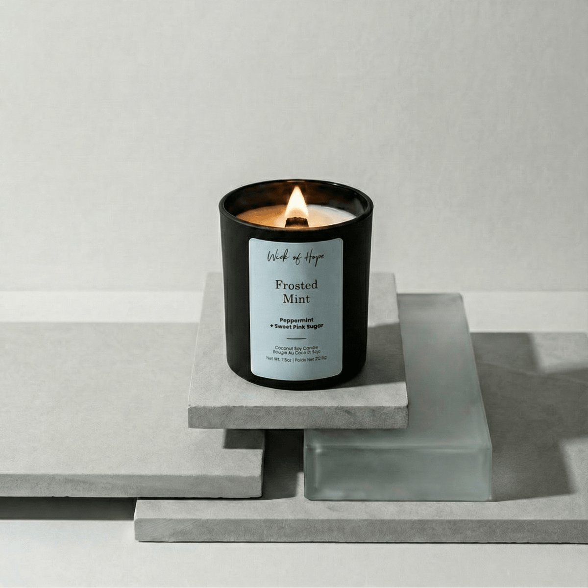 Frosted Mint Candle | Peppermint + Sweet Pink Sugar