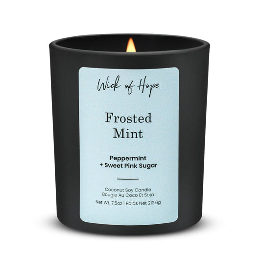 Frosted Mint Candle | Peppermint + Sweet Pink Sugar