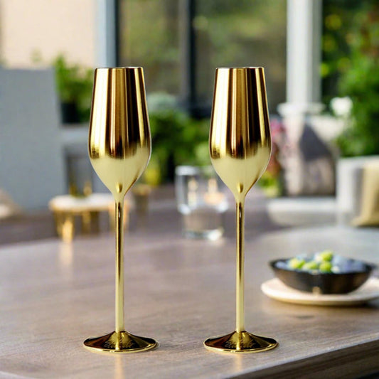 Gold Unbreakable Stainless Steel Flutes