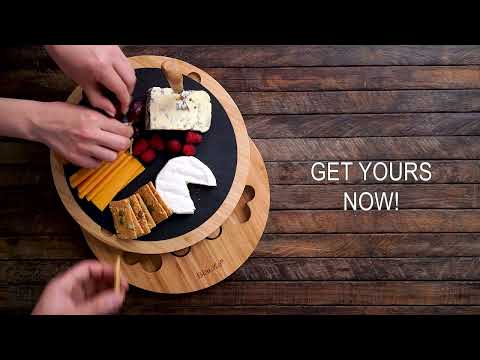 Round Bamboo Cheese Board  - 12 Inch Charcuterie Board