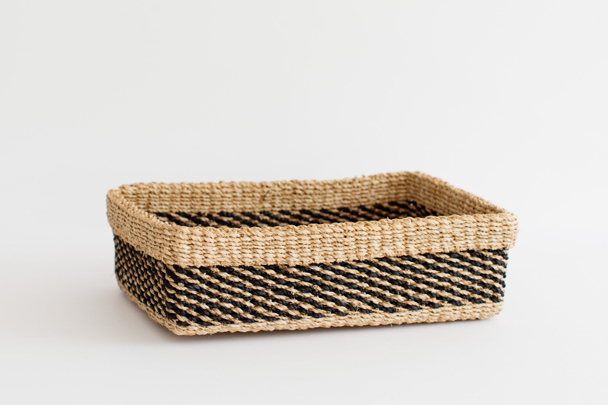 Woven Catchall Storage Tray | Stripe Noir