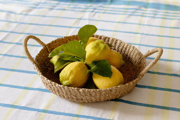 Woven Round Tray I Yellow