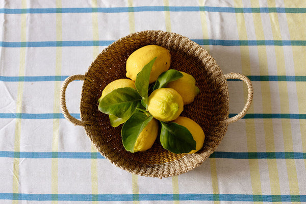 Woven Round Tray I Yellow