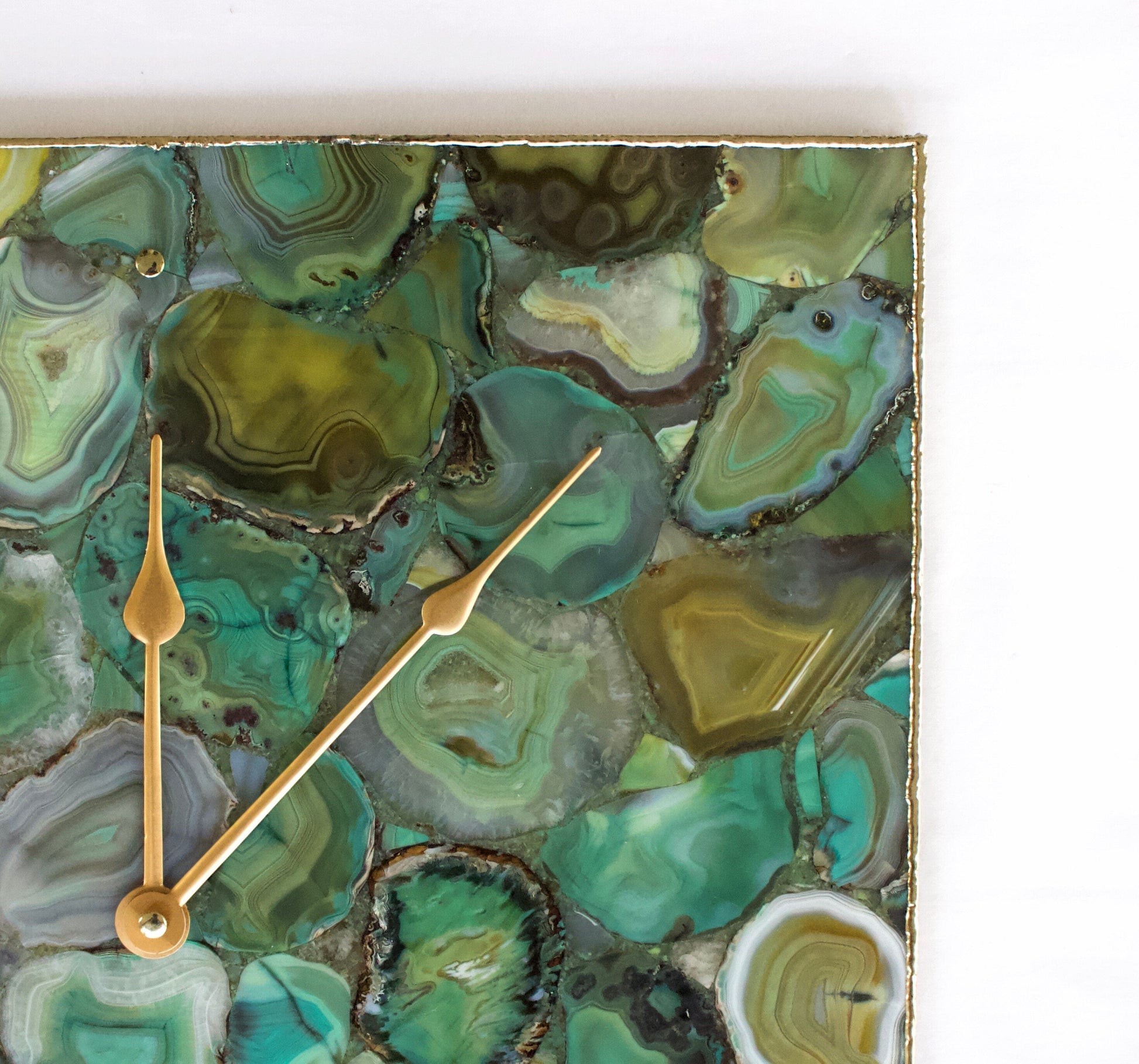 Light Green Agate Wall Clock | Square-1