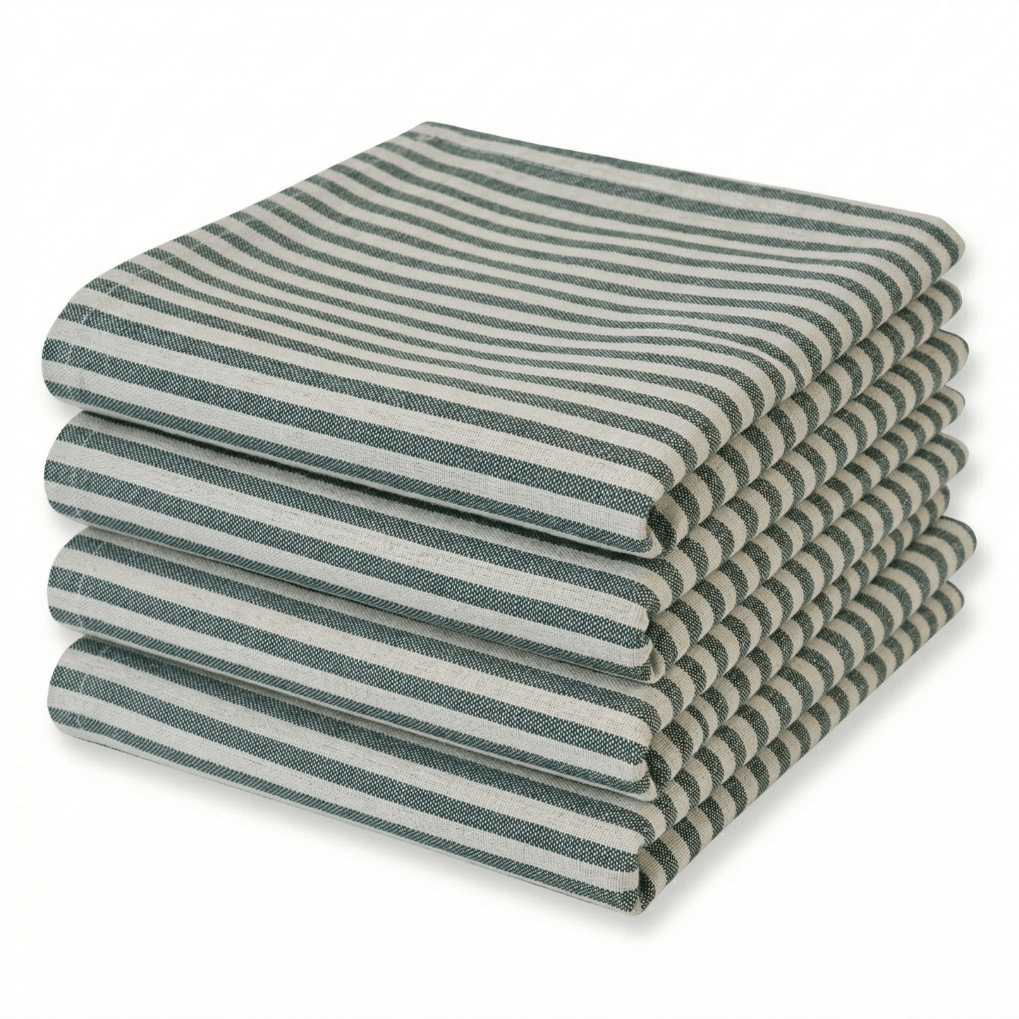 Lemon Tree Green Stripe Cloth Napkin - Set of 4